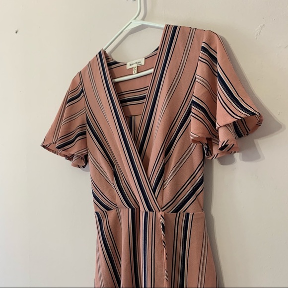 Monteau Pink Stripe Wrap Dress in Small - Picture 7 of 9